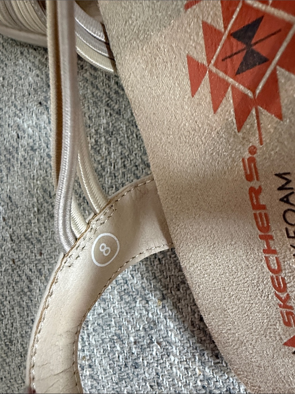 Sketchers Reggae Slim Comfort Stretch Slingback Sandals in Beige - Picture 12 of 13